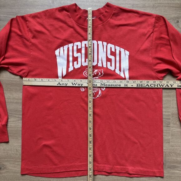 Vintage 80s Wisconsin University X Coca Cola Made In USA Size XL Red Shirt - Picture 6 of 7